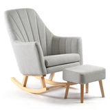 Johnston's Willow Nursing Rocking Chair & Footstool Set – Ergonomic Comfort for Feeding & Relaxing, Grey - Wee Bambino