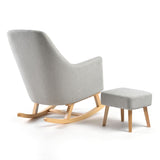 Johnston's Willow Nursing Rocking Chair & Footstool Set – Ergonomic Comfort for Feeding & Relaxing, Grey - Wee Bambino