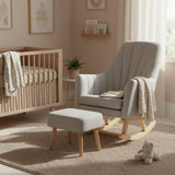 Johnston's Willow Nursing Rocking Chair & Footstool Set – Ergonomic Comfort for Feeding & Relaxing, Grey - Wee Bambino