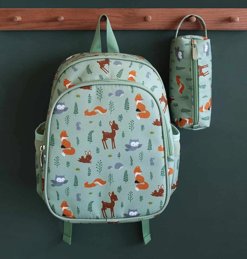 Kids Backpack Insulated Front Compartment: Forest Friends - Wee Bambino