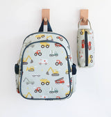 Kids Backpack Insulated Front Compartment: Vehicles, Cars - Wee Bambino