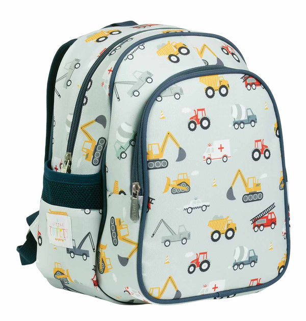 Kids Backpack Insulated Front Compartment: Vehicles, Cars - Wee Bambino