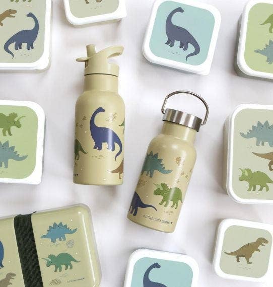 Kids stainless steel drink/water bottle: Dinosaurs - Wee Bambino