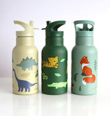 Kids stainless steel drink/water bottle: Dinosaurs - Wee Bambino