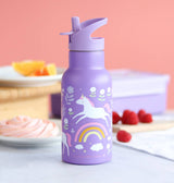 Kids stainless steel drink/water bottle: Unicorn dreams - Wee Bambino