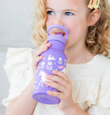 Kids stainless steel drink/water bottle: Unicorn dreams - Wee Bambino
