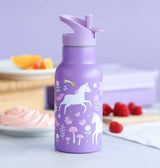 Kids stainless steel drink/water bottle: Unicorn dreams - Wee Bambino