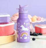 Kids stainless steel drink/water bottle: Unicorn dreams - Wee Bambino