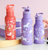 Kids stainless steel drink/water bottle: Unicorn dreams - Wee Bambino