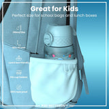 Leak Proof Kids Water Bottle, Recyclon, Blue Unicorns, 350ml (12oz) - Wee Bambino