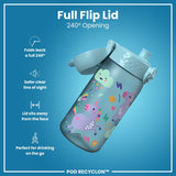 Leak Proof Kids Water Bottle, Recyclon, Blue Unicorns, 350ml (12oz) - Wee Bambino