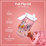 Leak Proof Kids Water Bottle, Recyclon, Butterflies, 350ml (12oz) - Wee Bambino