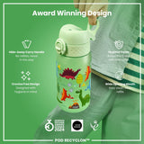 Leak Proof Kids Water Bottle, Recyclon, Dinosaur, 350ml (12oz) - Wee Bambino