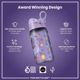 Leak Proof Kids Water Bottle, Recyclon, Purple Unicorns, 350ml (12oz) - Wee Bambino