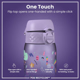 Leak Proof Kids Water Bottle, Recyclon, Purple Unicorns, 350ml (12oz) - Wee Bambino