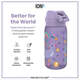Leak Proof Kids Water Bottle, Recyclon, Purple Unicorns, 350ml (12oz) - Wee Bambino