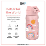 Leak Proof Kids Water Bottle, Recyclon, Rainbows, 350ml (12oz) - Wee Bambino