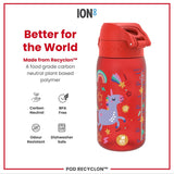 Leak Proof Kids Water Bottle, Recyclon, Red Unicorns, 350ml (12oz) - Wee Bambino