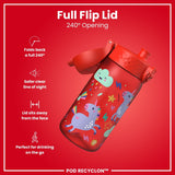 Leak Proof Kids Water Bottle, Recyclon, Red Unicorns, 350ml (12oz) - Wee Bambino