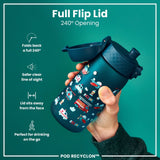 Leak Proof Kids Water Bottle, Recyclon, Rescue Vehicles, 350ml (12oz) - Wee Bambino