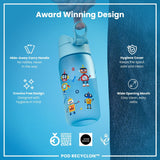 Leak Proof Kids Water Bottle, Recyclon, Robots, 350ml (12oz) - Wee Bambino