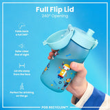 Leak Proof Kids Water Bottle, Recyclon, Robots, 350ml (12oz) - Wee Bambino