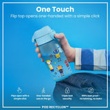 Leak Proof Kids Water Bottle, Recyclon, Robots, 350ml (12oz) - Wee Bambino