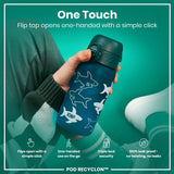 Leak Proof Kids Water Bottle, Recyclon, Shark, 350ml (12oz) - Wee Bambino