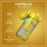 Leak Proof Kids Water Bottle, Recyclon, Yellow Unicorns, 350ml (12oz) - Wee Bambino