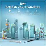 Leak Proof Kids Water Bottle, Stainless Steel, Blue Unicorns, 400ml (13oz) - Wee Bambino