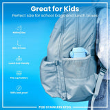 Leak Proof Kids Water Bottle, Stainless Steel, Mermaids, 400ml (13oz) - Wee Bambino