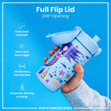 Leak Proof Kids Water Bottle, Stainless Steel, Mermaids, 400ml (13oz) - Wee Bambino