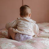 Lilac Gingham - One Size All - In - One Reusable Cloth Nappy - Wee Bambino