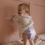 Lilac Gingham - One Size All - In - One Reusable Cloth Nappy - Wee Bambino