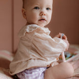 Lilac Gingham - One Size All - In - One Reusable Cloth Nappy - Wee Bambino