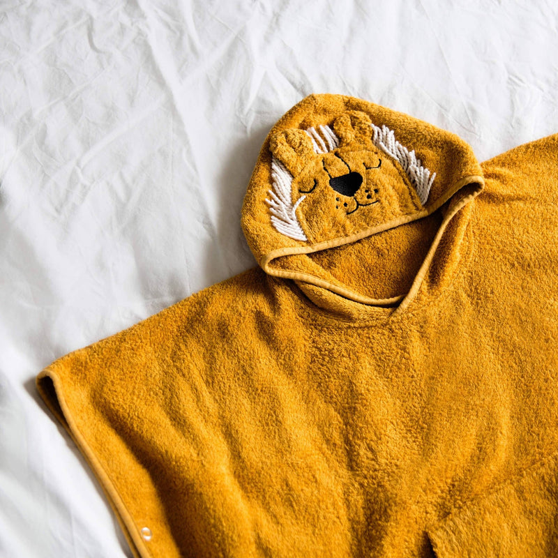 Lion Face Kids Hooded Cotton Poncho - Wee Bambino