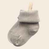 Luxury cotton newborn socks - Tiny taupe - Wee Bambino