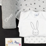 Monochrome Large Baby Gift Box - Personalise - Wee Bambino