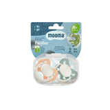 Mooma Clown & Butterfly Soothers 18+ months Pack of 2 - Light Orange & River Green - Wee Bambino