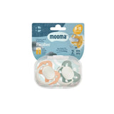 Mooma Clown & Butterfly Soothers 6 - 18 months Pack of 2 - Light Orange & River Green - Wee Bambino