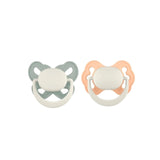 Mooma Clown & Butterfly Soothers 6 - 18 months Pack of 2 - Light Orange & River Green - Wee Bambino