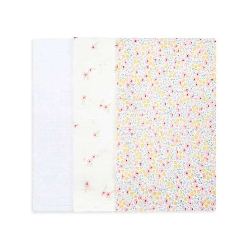 Muslin Squares, Set of 3 - Wildflower Garden - Wee Bambino
