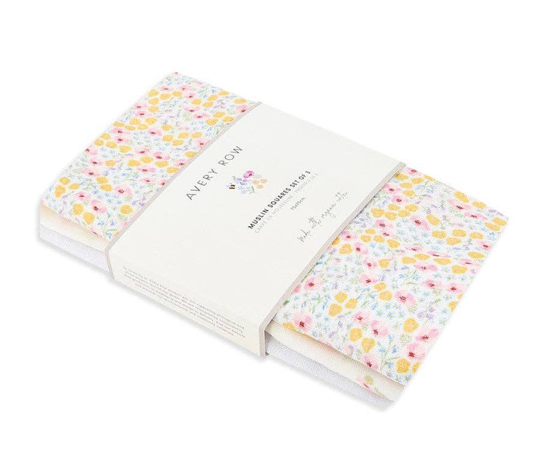 Muslin Squares, Set of 3 - Wildflower Garden - Wee Bambino