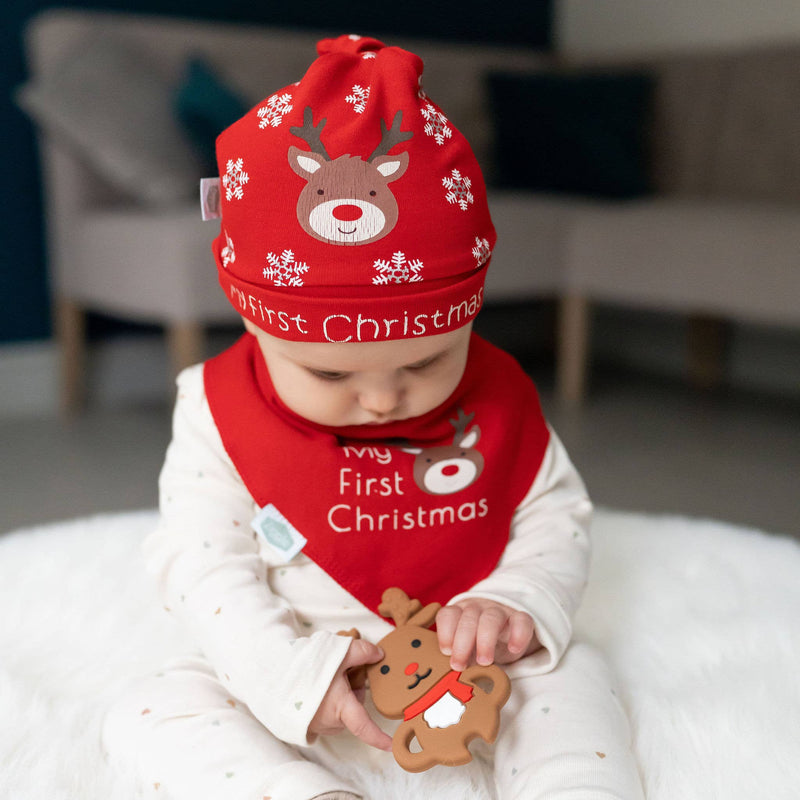 My First Christmas - Reindeer Bib - Wee Bambino
