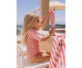 Neoprene Beach Paddles Stripes Bloom & Blush with Ball - Wee Bambino