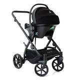 Noordi Sole V3 - 3in1 Travel System with ThermoCot Carrycot + Terra i - Size Car Seat, Slate Black - Wee Bambino