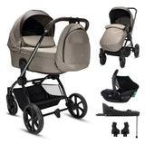 Noordi Sole V3 - 3in1 Travel System with ThermoCot Carrycot + Travel Carrier i - Size Car Seat, Artic Mink - Wee Bambino