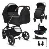 Noordi Sole V3 - 3in1 Travel System with ThermoCot Carrycot + Travel Carrier i - Size Car Seat, Slate Black - Wee Bambino