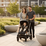 Noordi Sole V3 - 3in1 Travel System with ThermoCot Carrycot + Travel Carrier i - Size Car Seat, Slate Black - Wee Bambino