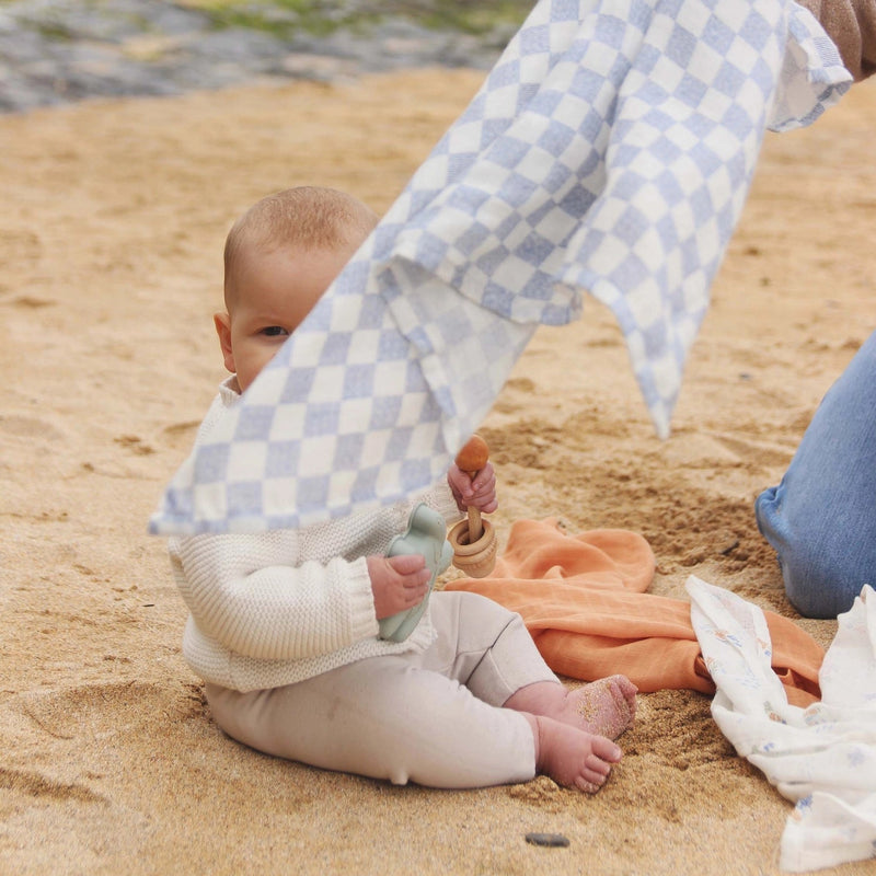 Organic Baby Muslin Squares Set Of 3 - Coastline - Wee Bambino